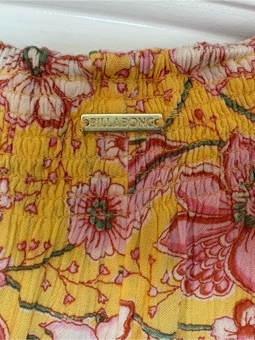 ☀️Billabong☀️ Yellow Floral Wide-Leg Pants - Picture 4 of 5